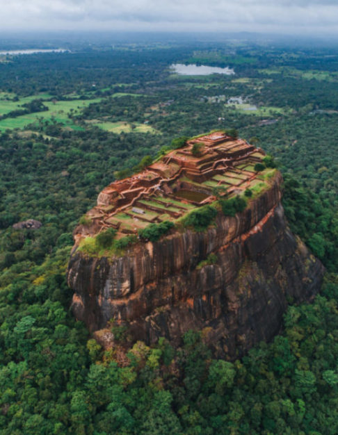 The historical Sigiriya lion rock fortress is sri lanka